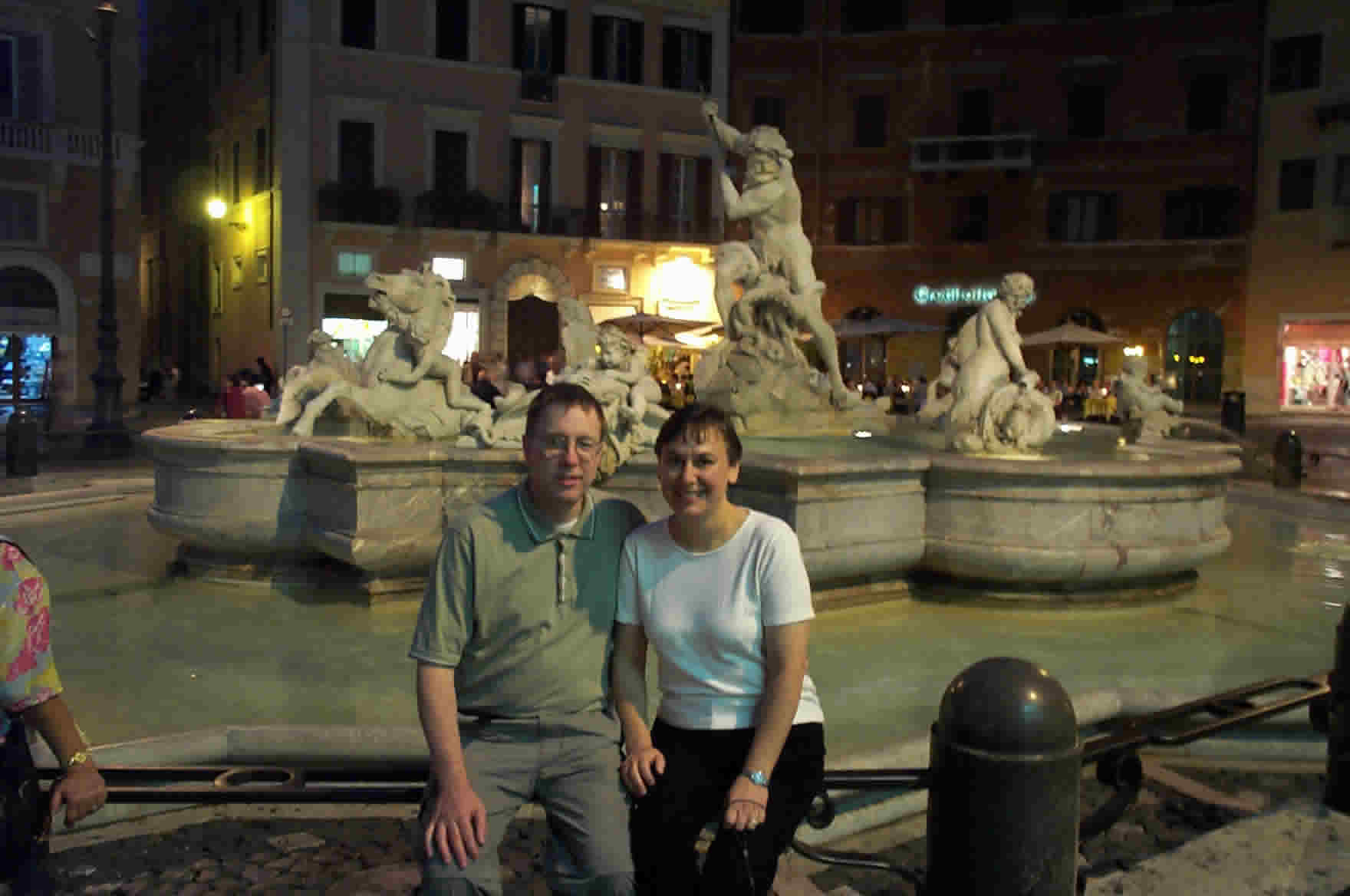 Dan and Renee at fountain near Pantheon