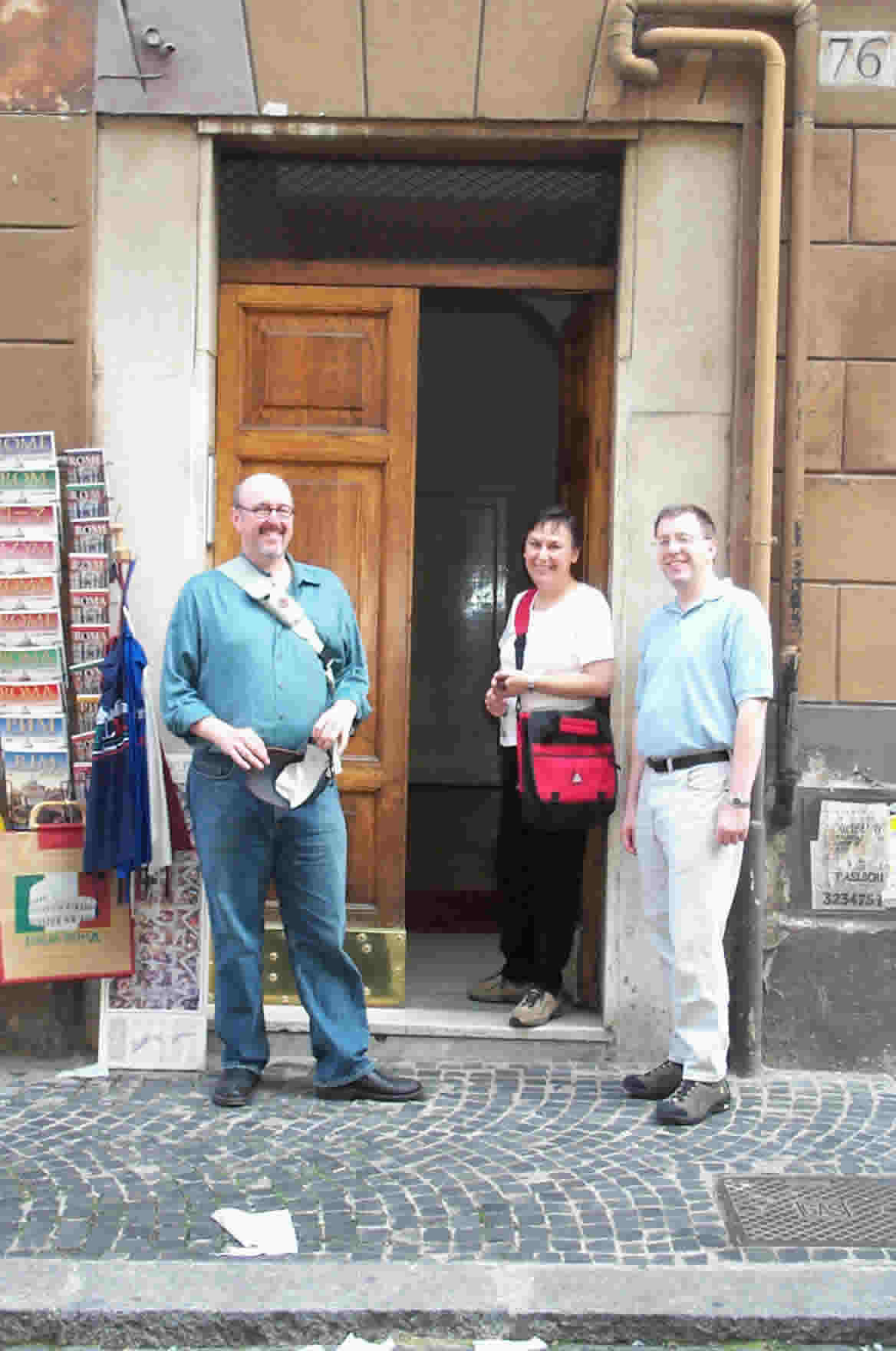 Jeff, Renee, and Dan in front of the flat
