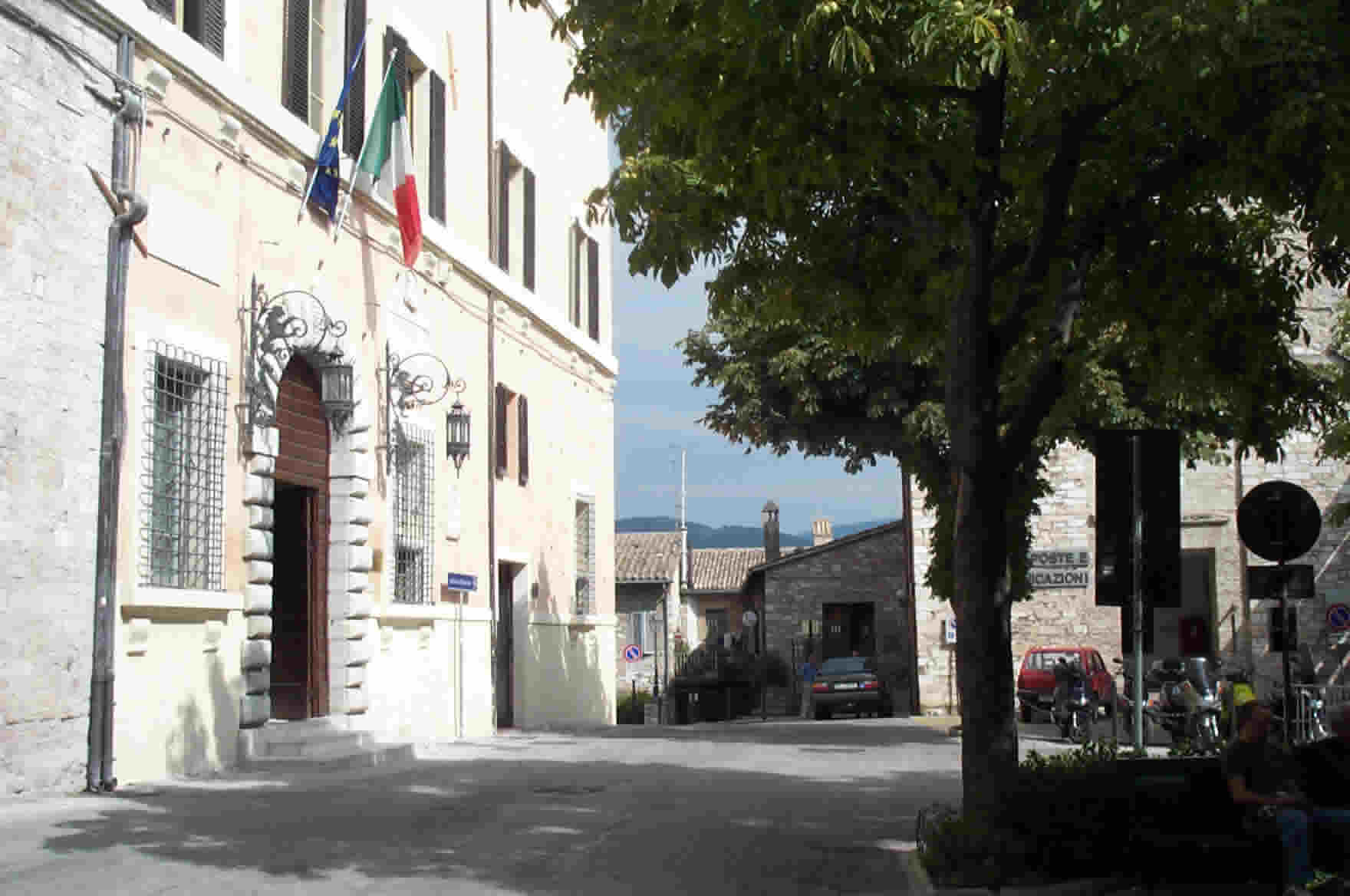Town center buildings