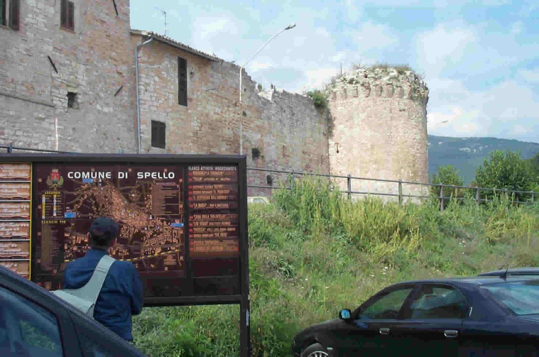 City sign with tower