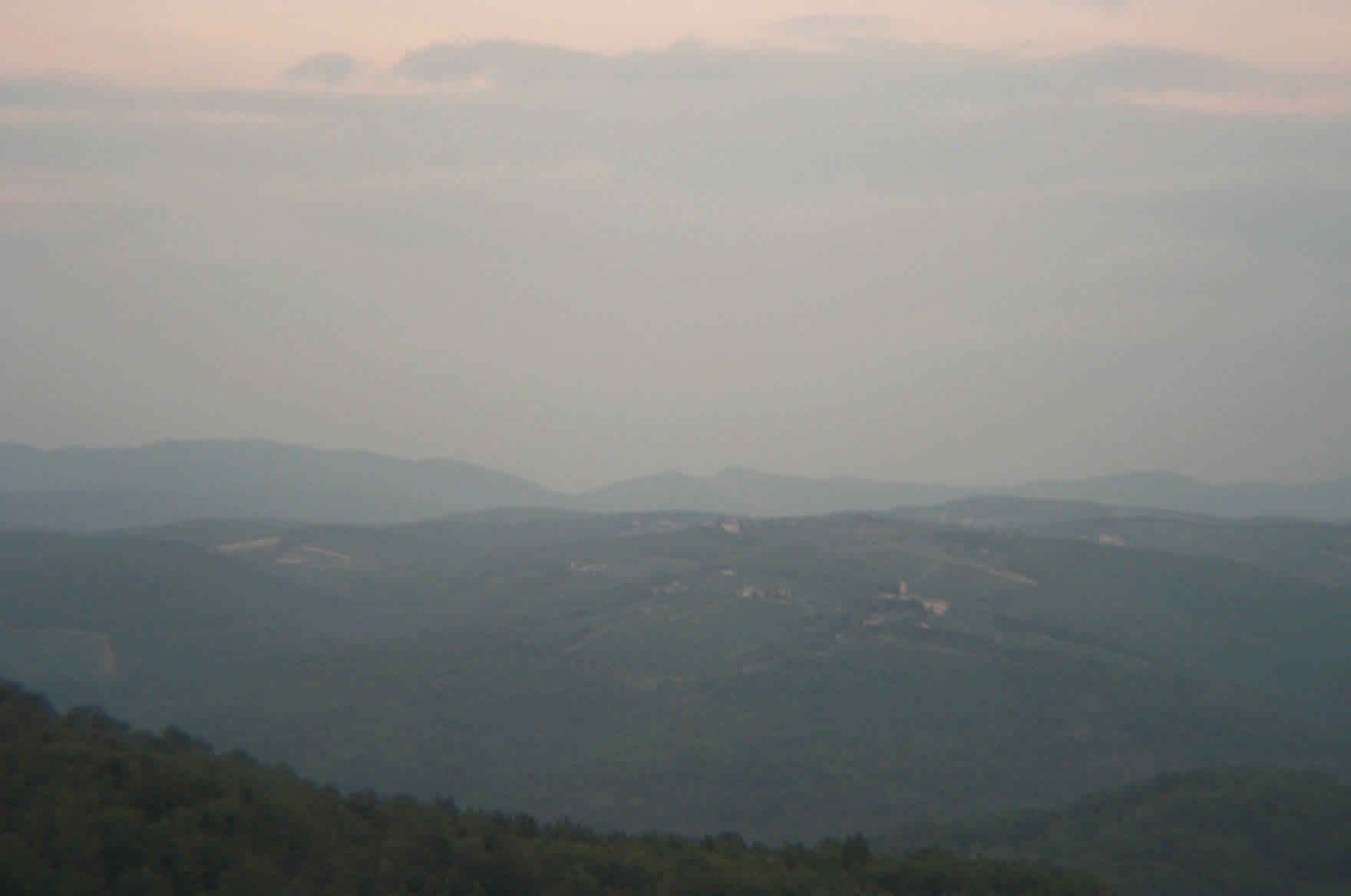 Tuscan countryside at dusk