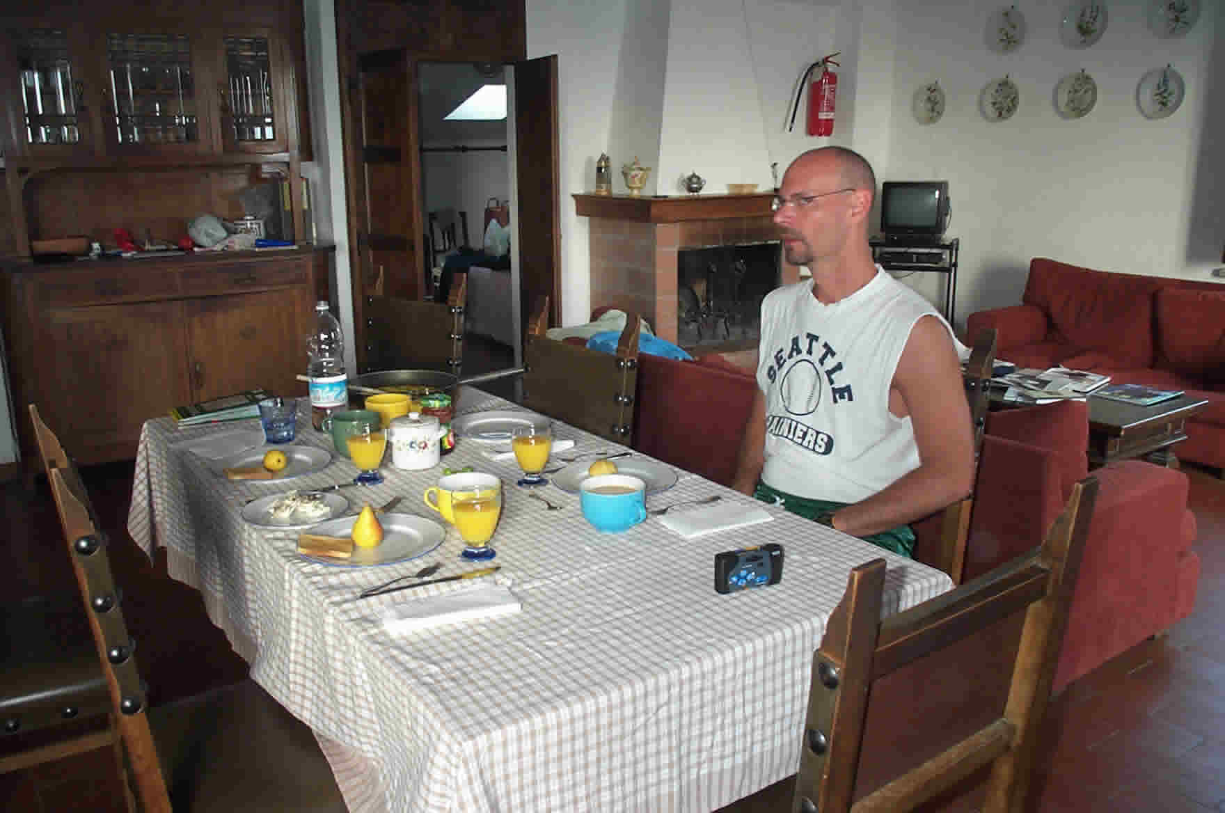 Steve at breakfast, last day