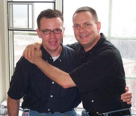 James and David in James' Dorm Room