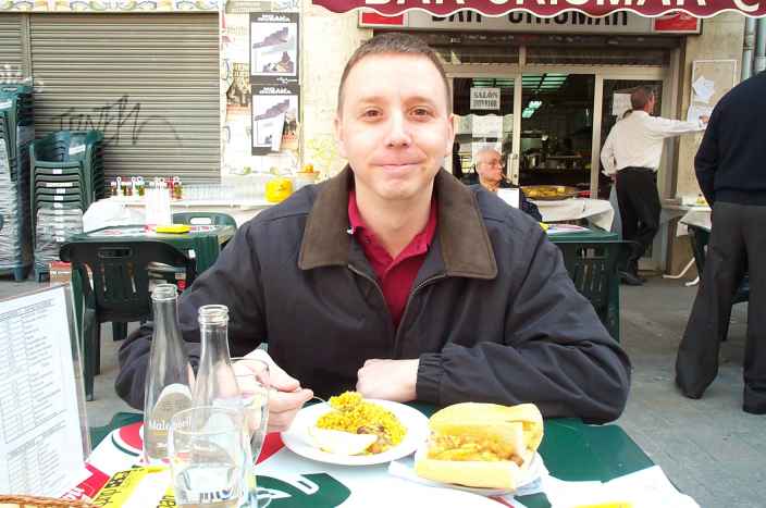 Chris, Eating Paella