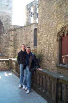 Chris and David in Courtyard of Casa del Ardiaca