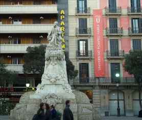 Monument and Apartment Building